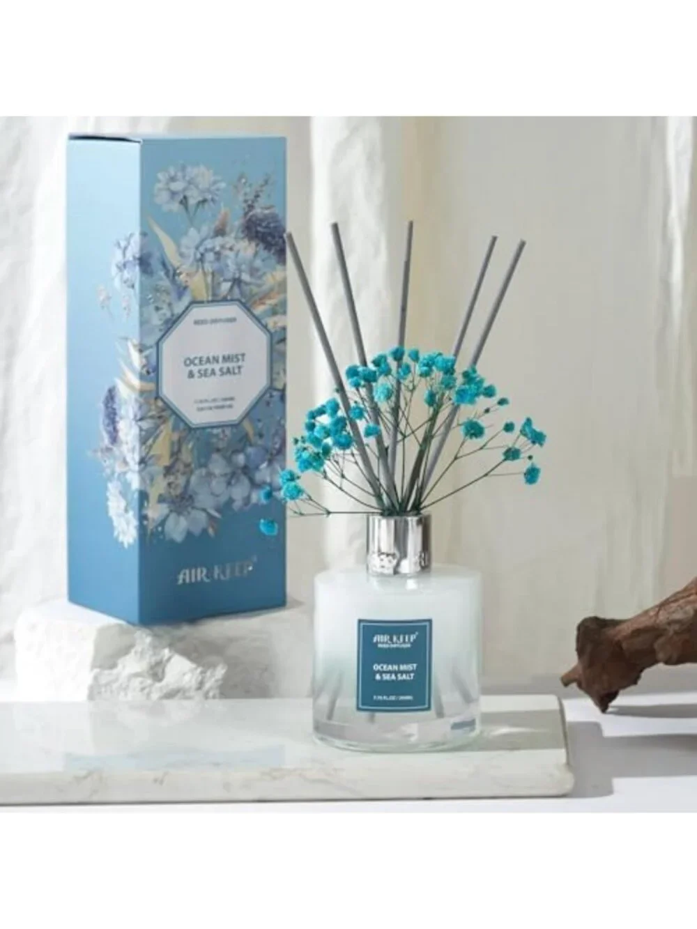 Ocean Mist & Sea Salt Reed Diffuser Set | Aromatherapy Home Decor Gift | 6.76 fl